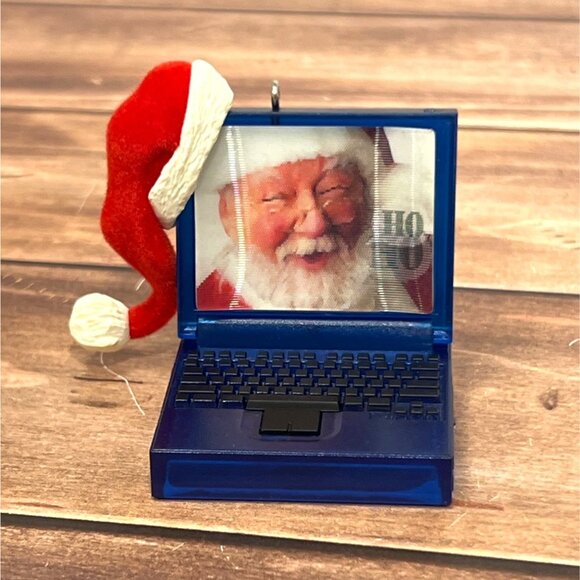 2001 HALLMARK KEEPSAKE ORNAMENT QX8972 LAPTOP SANTA - Picture 5 of 9